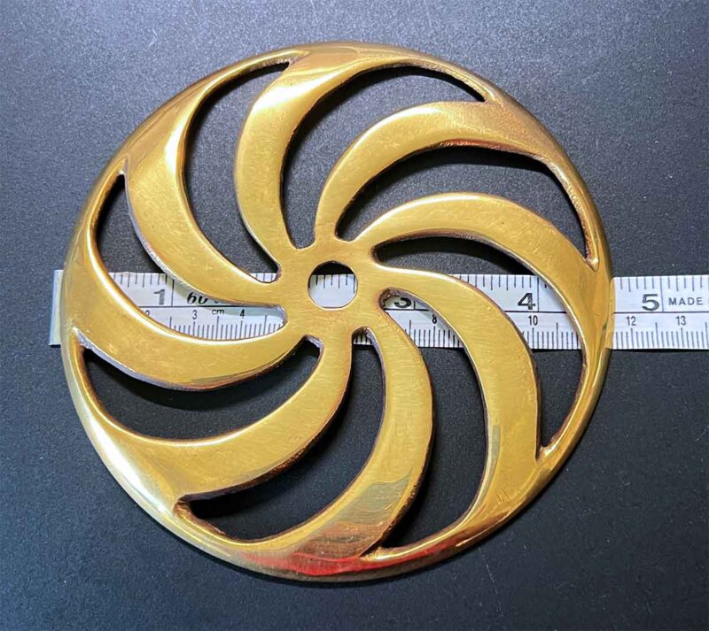 4.5" Solid Brass Lamp Cap: Swirl - Image 6