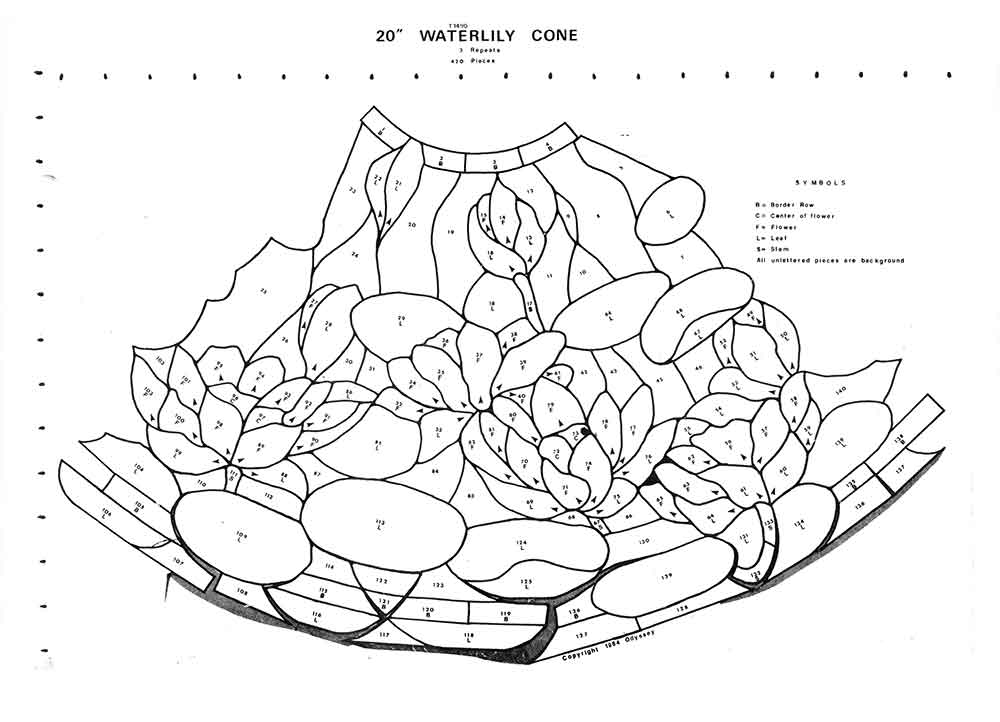 Odyssey Lamp 20" Waterlily Pattern